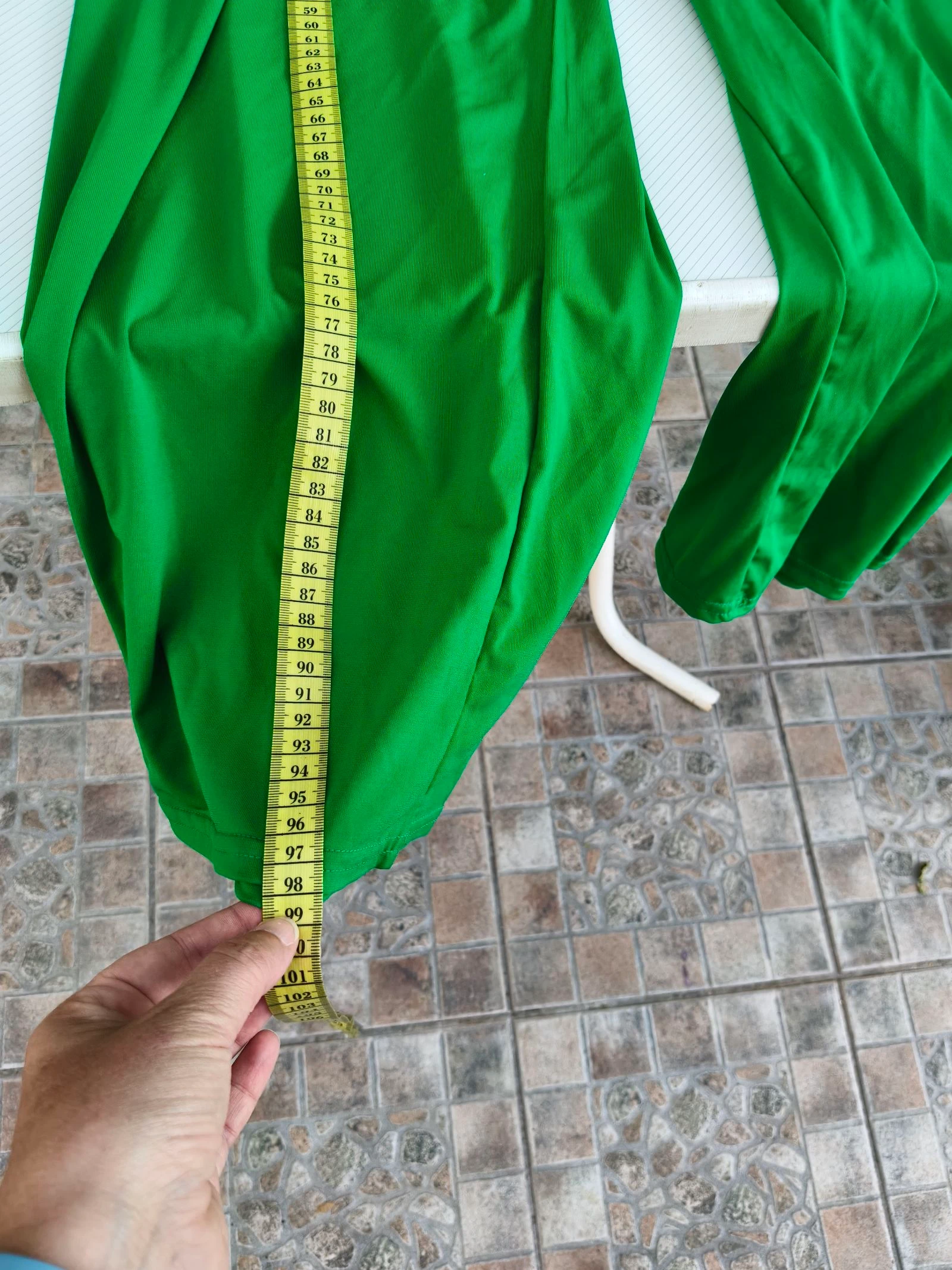 Pantalona fluida verde com pregas – photo 8